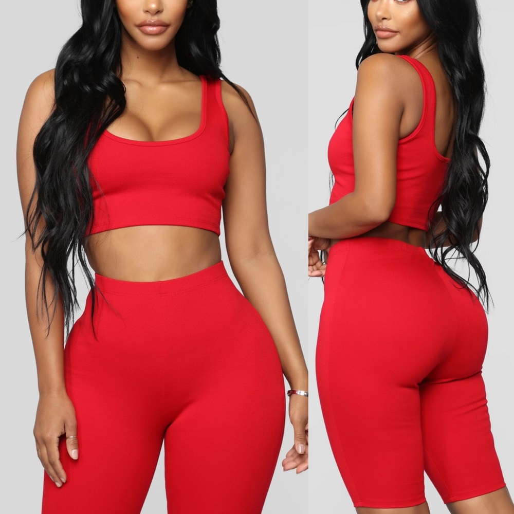 Fashion Nova | Red Biker Short Set